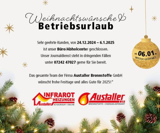 Weihnachtsöffnungszeiten